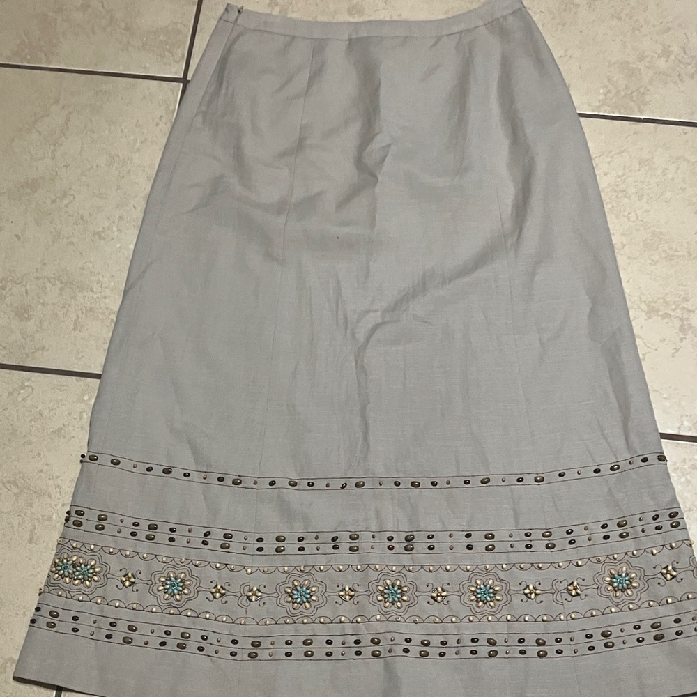 Embroidered Gray Skirt